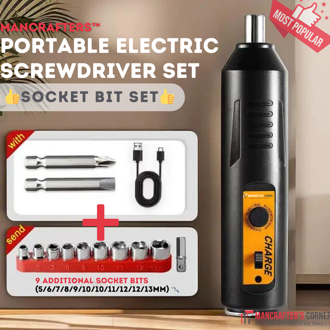 ManCrafters™ Portable Electric Screwdriver Set