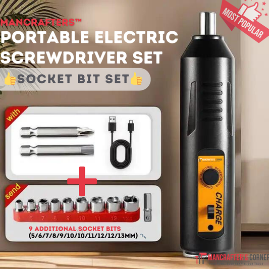 ManCrafters™ Portable Electric Screwdriver Set