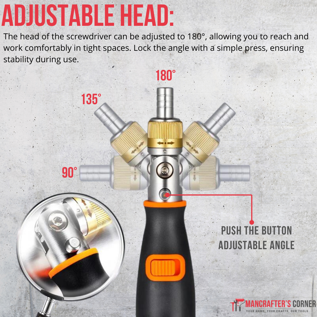 ManCrafters™ Portable Ratchet Screwdriver 10-in-1