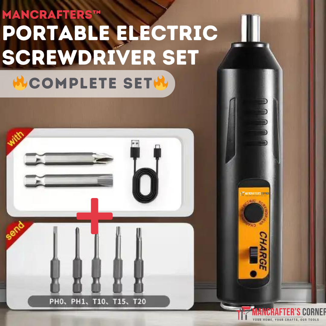 ManCrafters™ Portable Electric Screwdriver Set