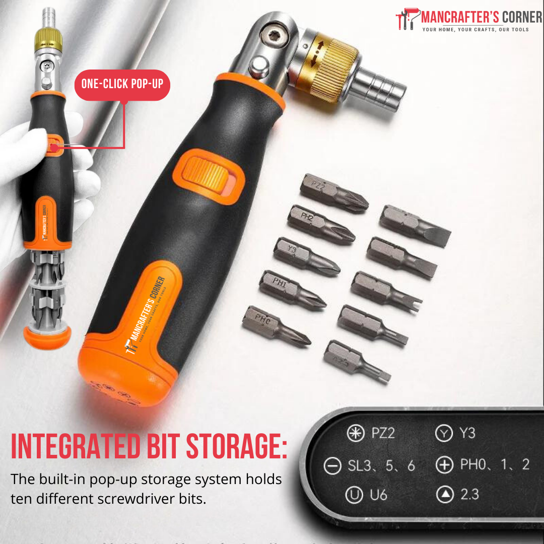 ManCrafters™ Portable Ratchet Screwdriver 10-in-1