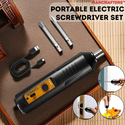 ManCrafters™ Portable Electric Screwdriver Set