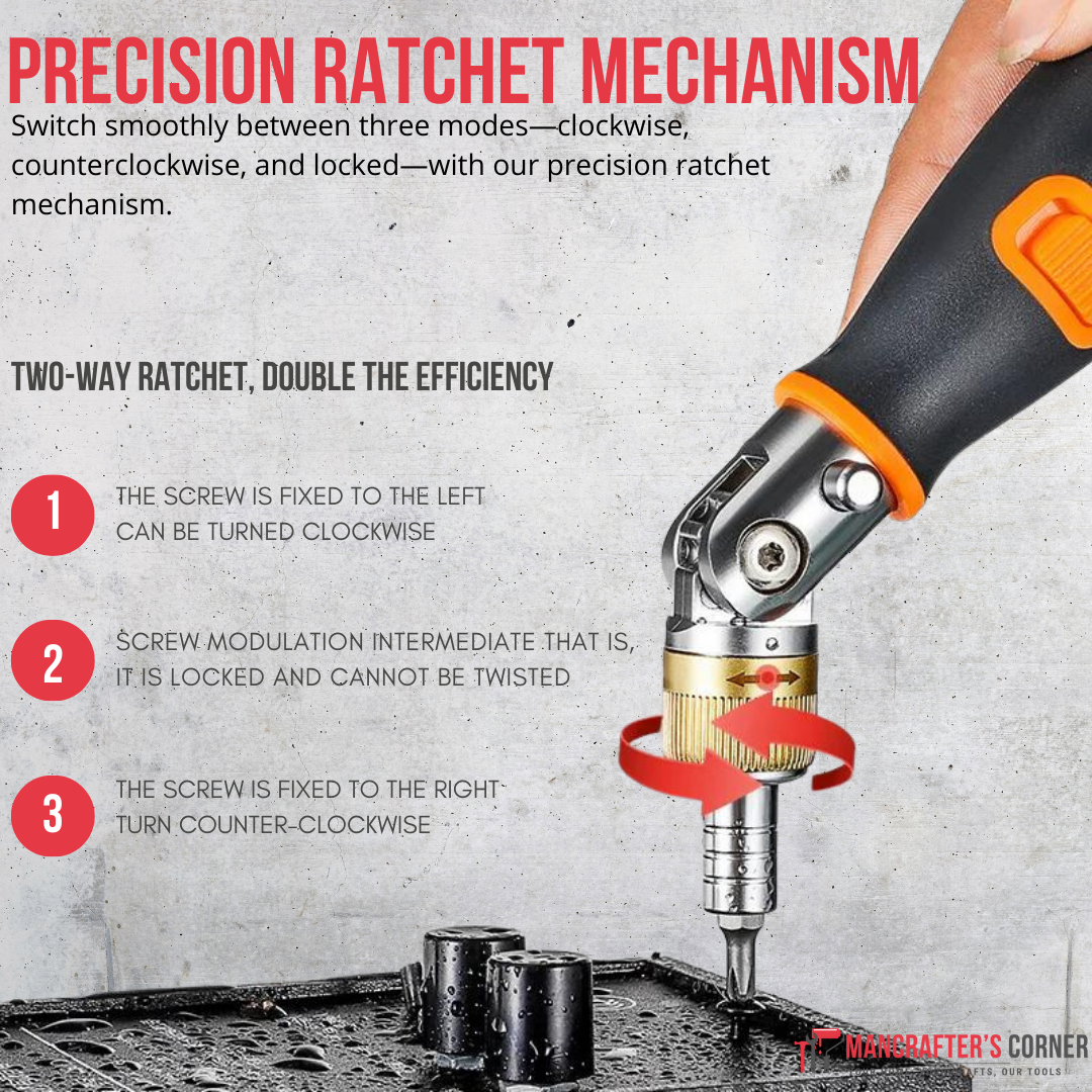 ManCrafters™ Portable Ratchet Screwdriver 10-in-1