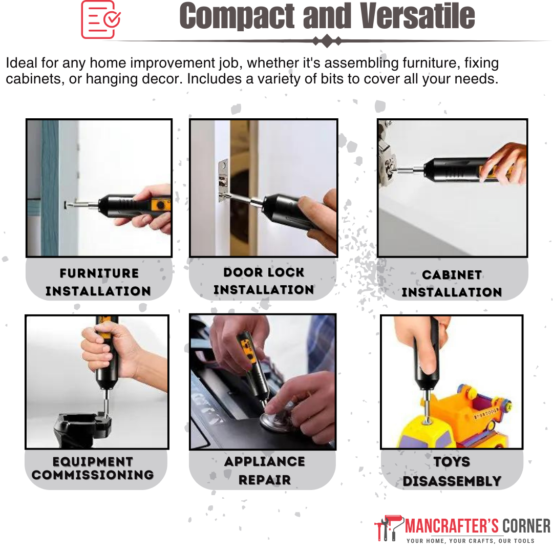 ManCrafters™ Portable Electric Screwdriver Set