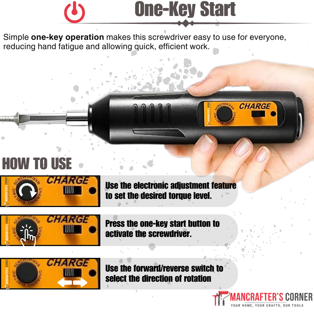 ManCrafters™ Portable Electric Screwdriver Set