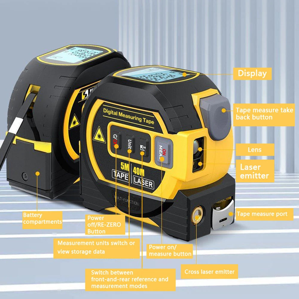 ManCrafters™ Laser Tap Measure 3 in 1